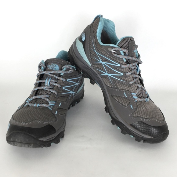 The North Face Women's Hedgehog GoreTex Hiking Shoes Size 9 Gray Blue Sneakers - Picture 10 of 10